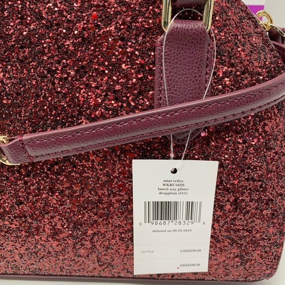 ➕ Kate spade mini Reiley laurel way glitter plum - Picture 5 of 6